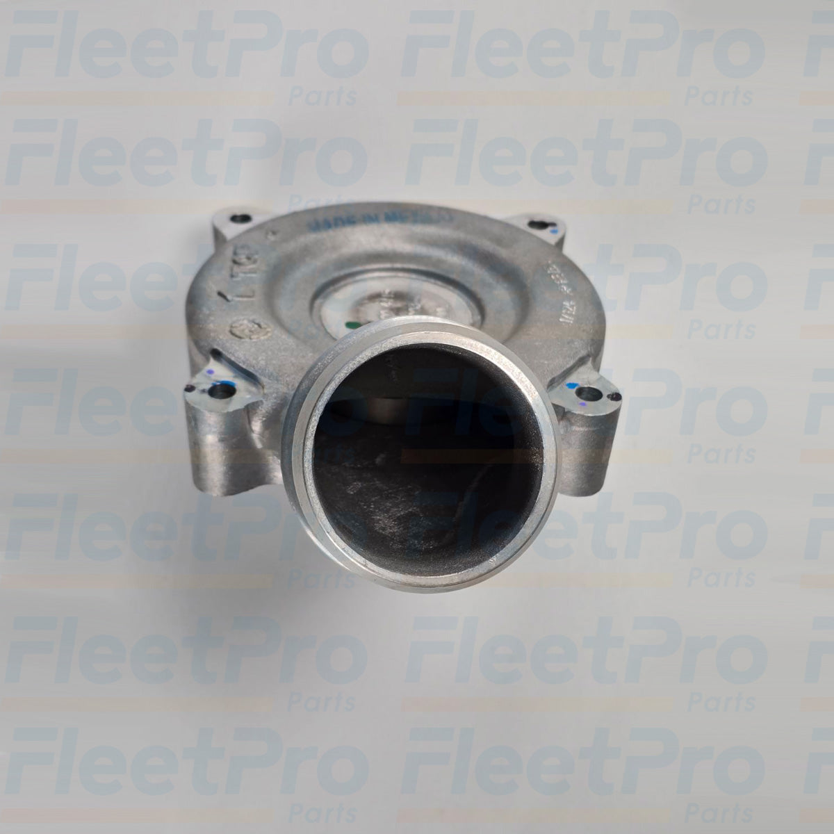 Side profile of Detroit Diesel A4722004115 thermostat with aluminum housing