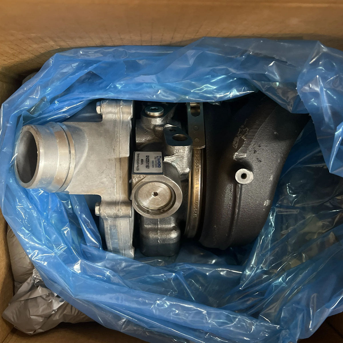 Remanufactured Diamond Advantage DA2251167 turbocharger assembly full front intake view