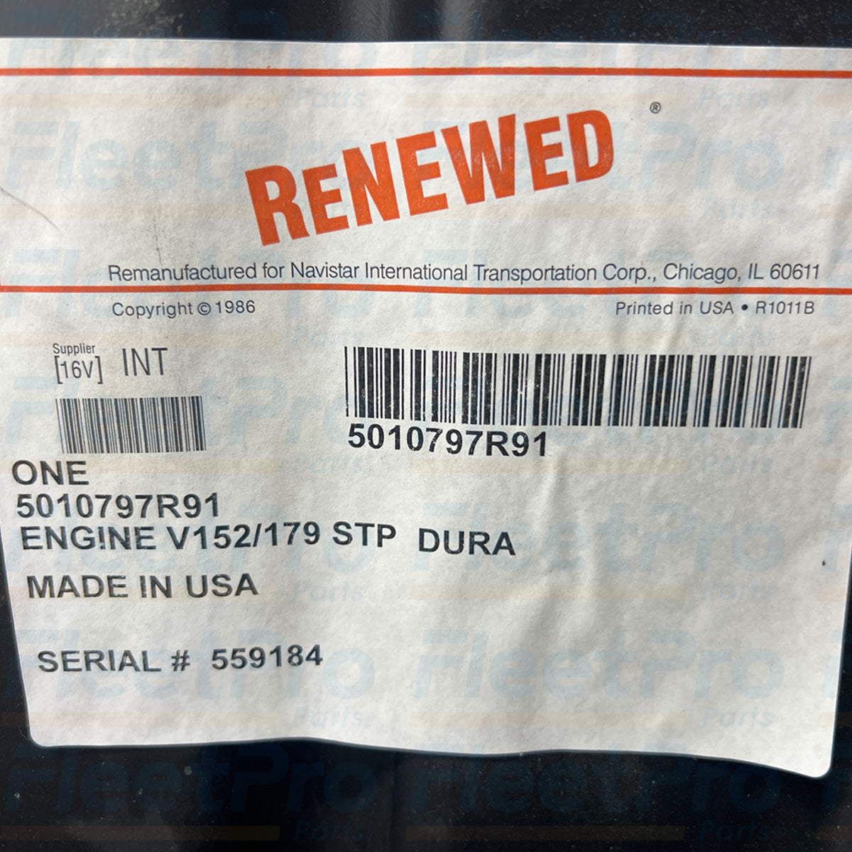 Diesel engine replacement long block
