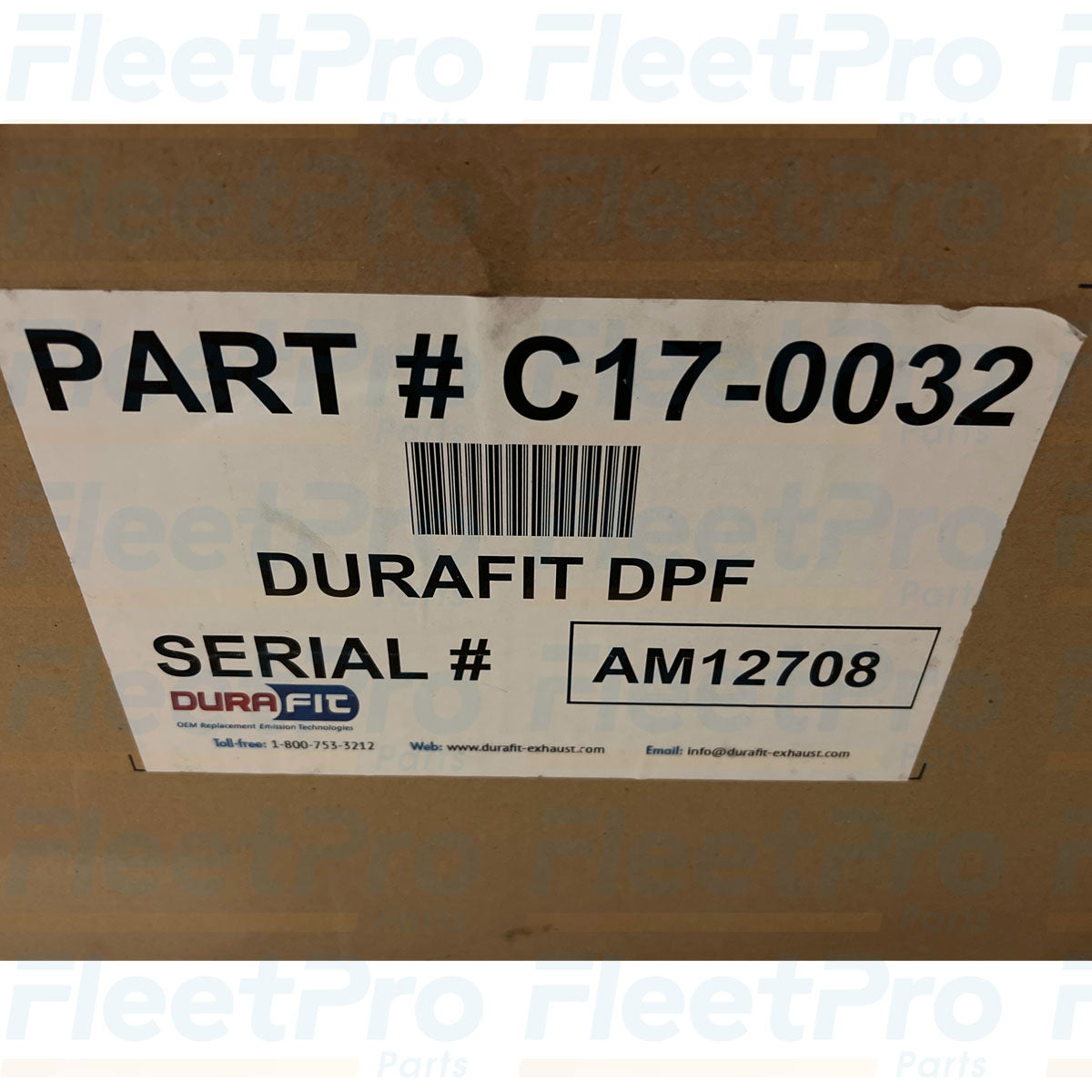 Replacement commercial truck diesel particulate filter DuraFit part number C17-0032