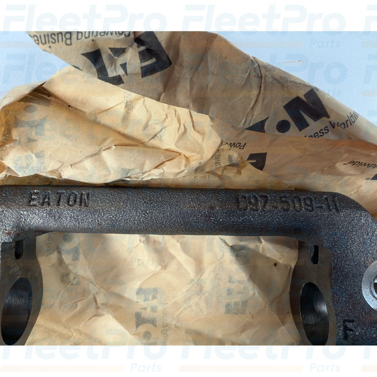 Unboxed perspective layout view of Eaton 3525689C2 open box heavy-duty clutch release fork