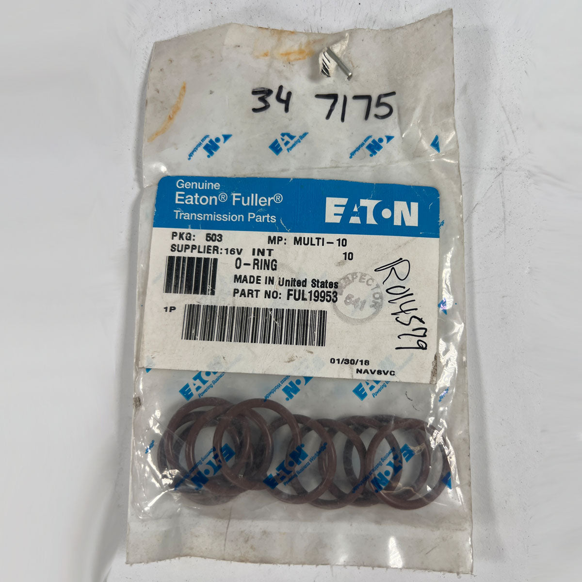 Genuine Eaton Fuller FUL19953 transmission o-ring set of 10 full layout view