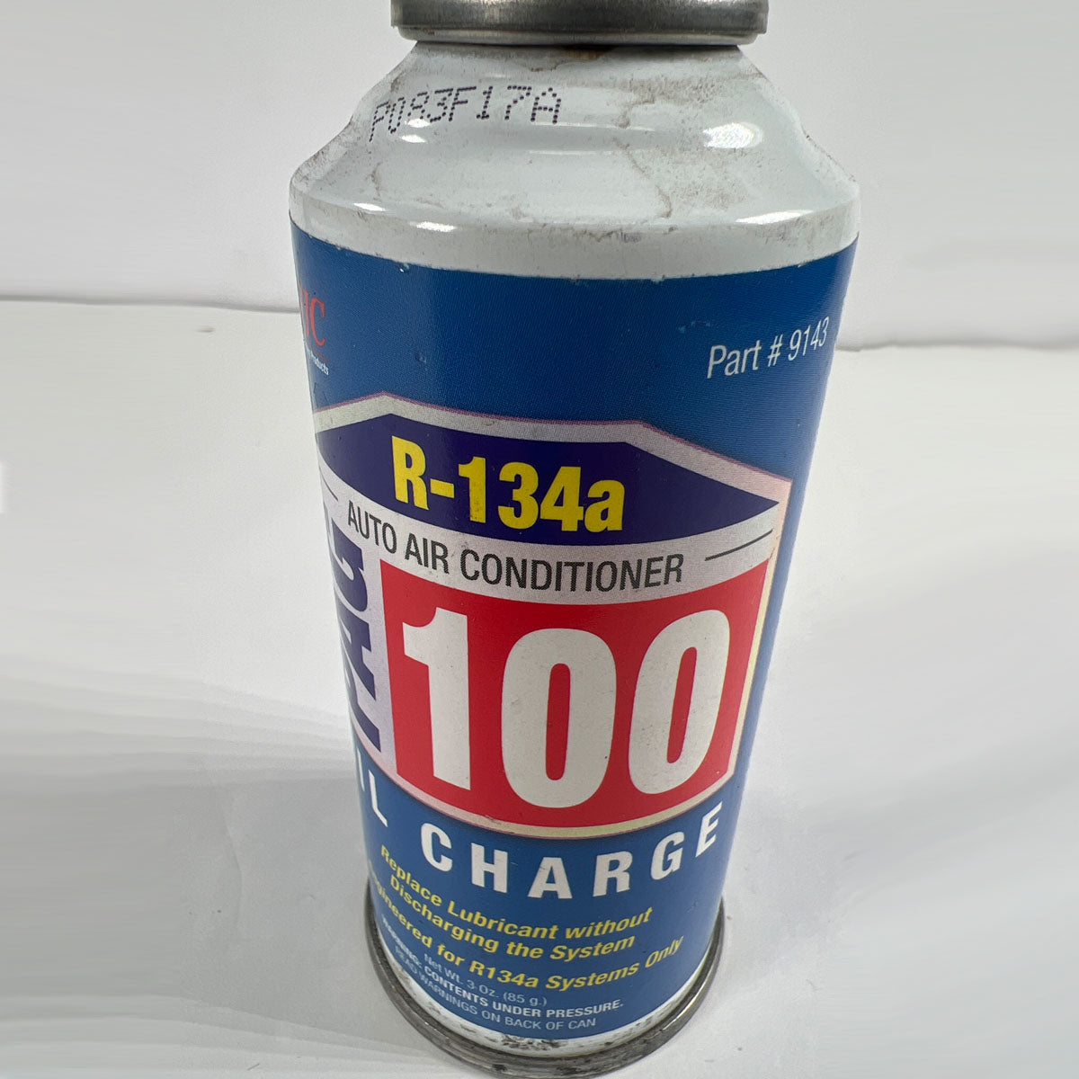 Genuine FJC 9143 PAG 100 viscosity 3 oz A/C refrigerant oil charge pressurized can front view