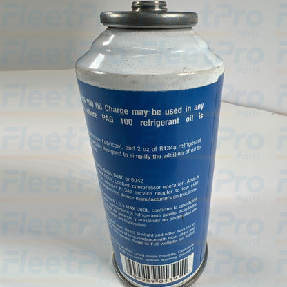 Side profile angle showing total canister height and body diameter on FJC 9143 oil charge