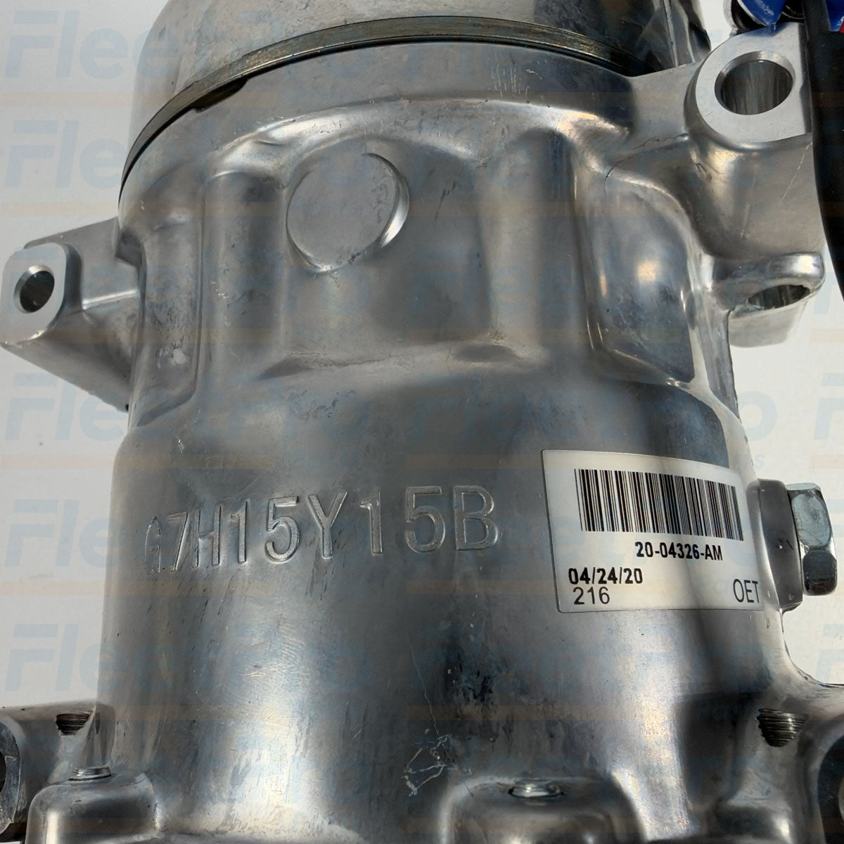 Direct-fit cast mounting ear layout detail on Fleetrite FLTAC2004326AM A/C compressor