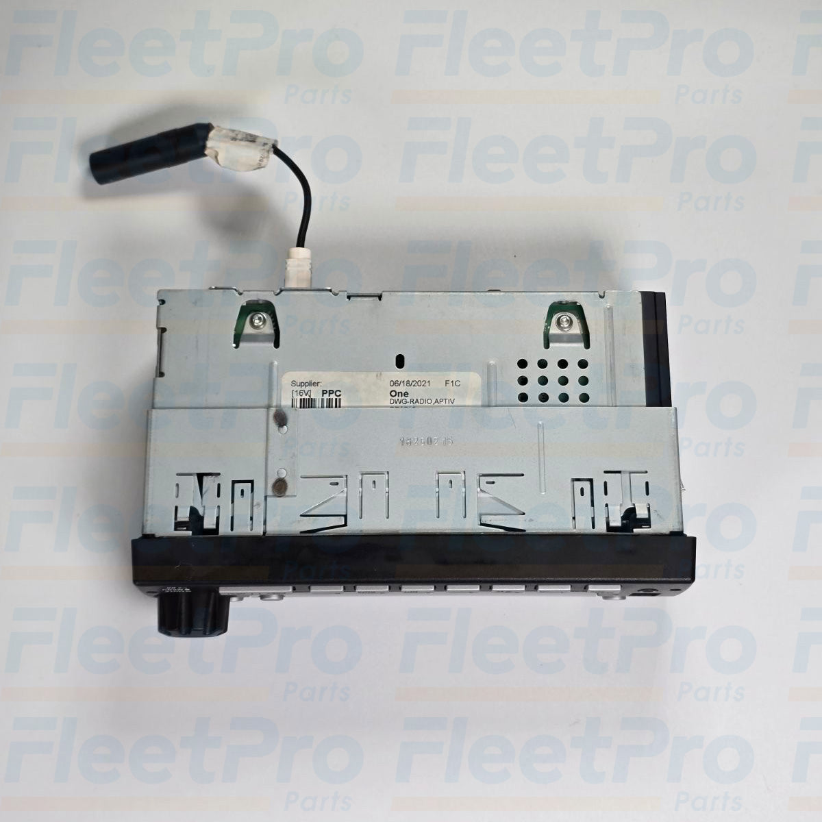 Bottom view of Freightliner radio 2429332 showing display and controls