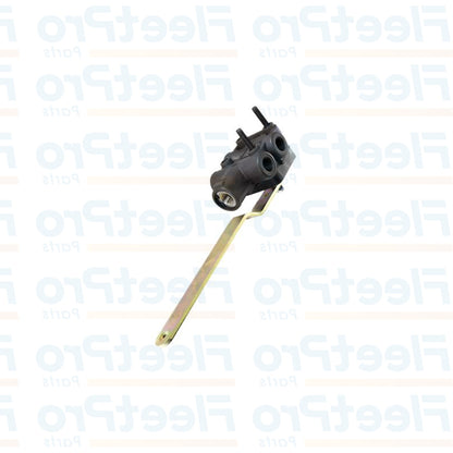 Second Side profile of KD2205 leveling valve showing lever arm and ports