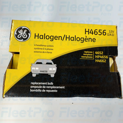 Genuine GE H4656 rectangular halogen sealed beam headlight lamp full front view