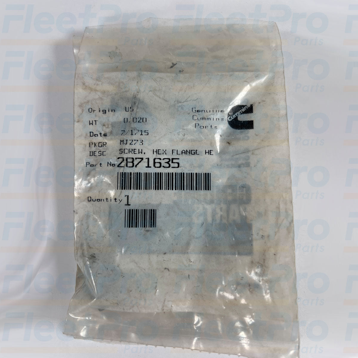 Genuine Cummins 2871635 fastener
