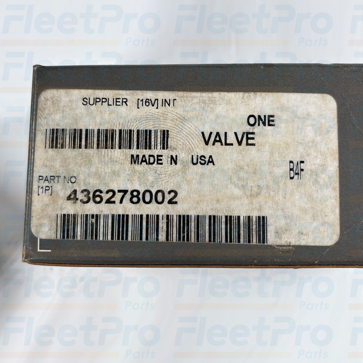 Genuine International 436278002 valve