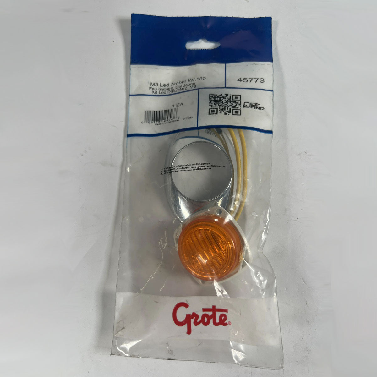 Grote 45773 amber LED marker lamp with bezel