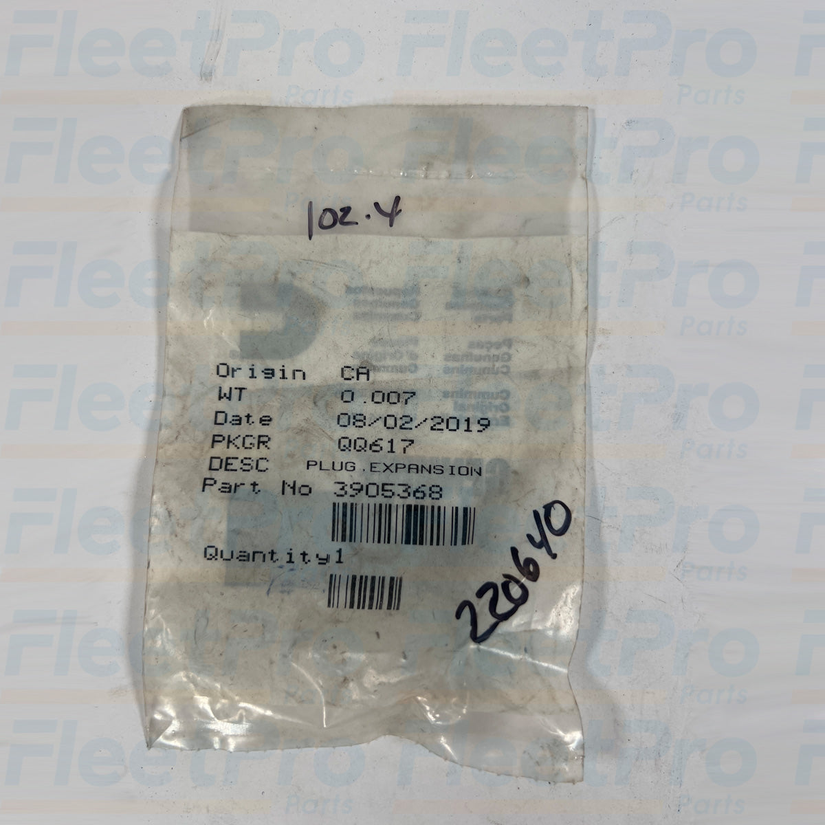 Heavy duty expansion plug Cummins