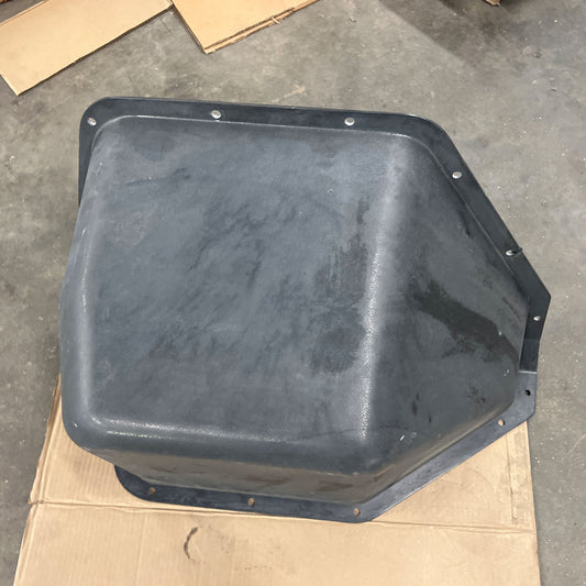 Interior view of heat and acoustic insulation lining on International 1660049C2 doghouse cover