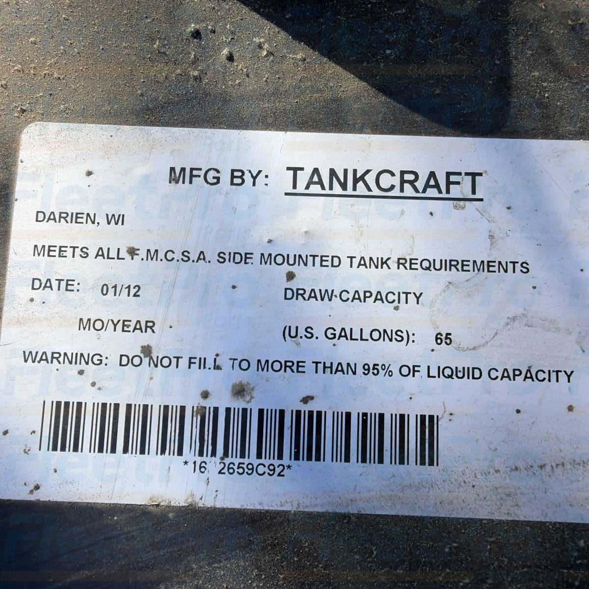 Shipping container packaging and genuine Navistar International manufacturer part label for 1682659C92