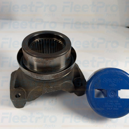 Precision ground u-joint bearing cap seat detail on International 1689519C91 driveline yoke