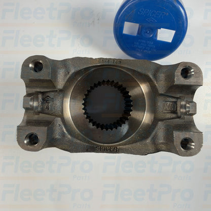 Close-up view of precision broached internal splines on International 1689519C91 yoke