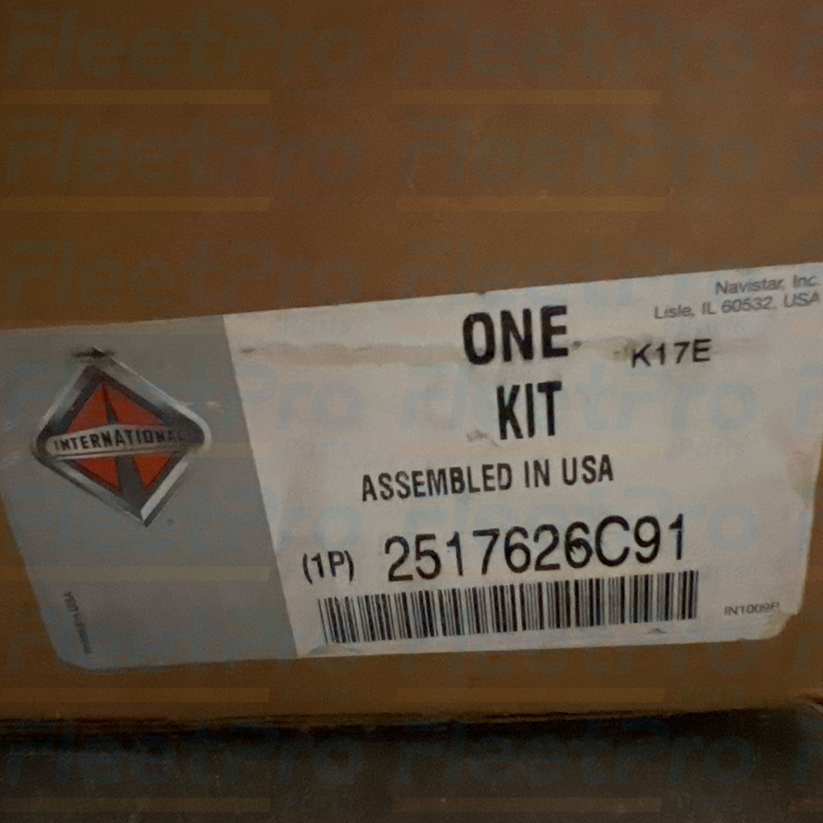 Factory box packaging and genuine Navistar part label for 2517626C91 EGR cooler kit