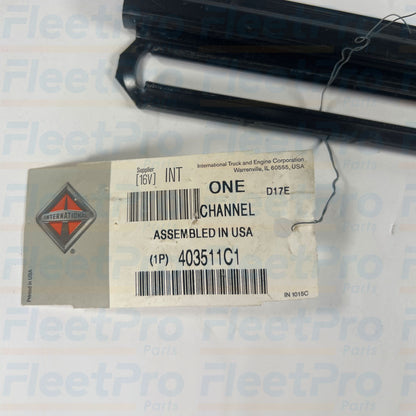 Internal rubber glass retention channel insert detail on Navistar 403511C1 window sash channel