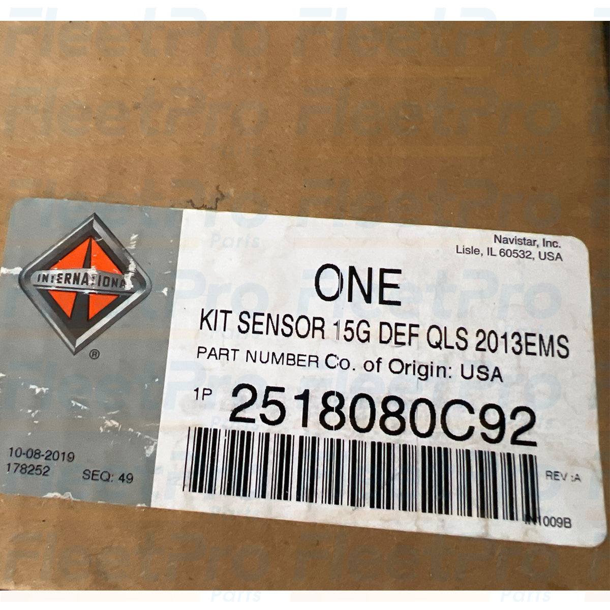 Def Part Number International DEF Sensor Kit 2518080C92 – OEM 15 Gal DEF Tank ...