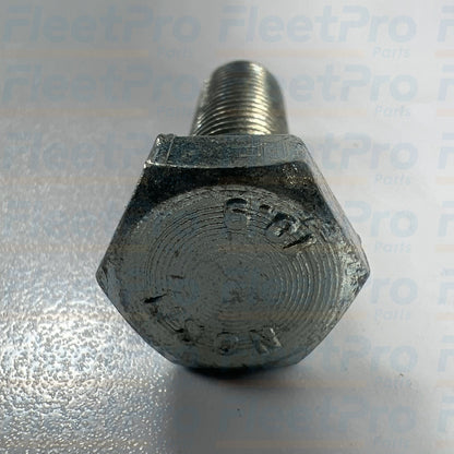 Close-up view of Grade 10.9 hex flange head and stamp markings on John Deere 19M7493 bolt