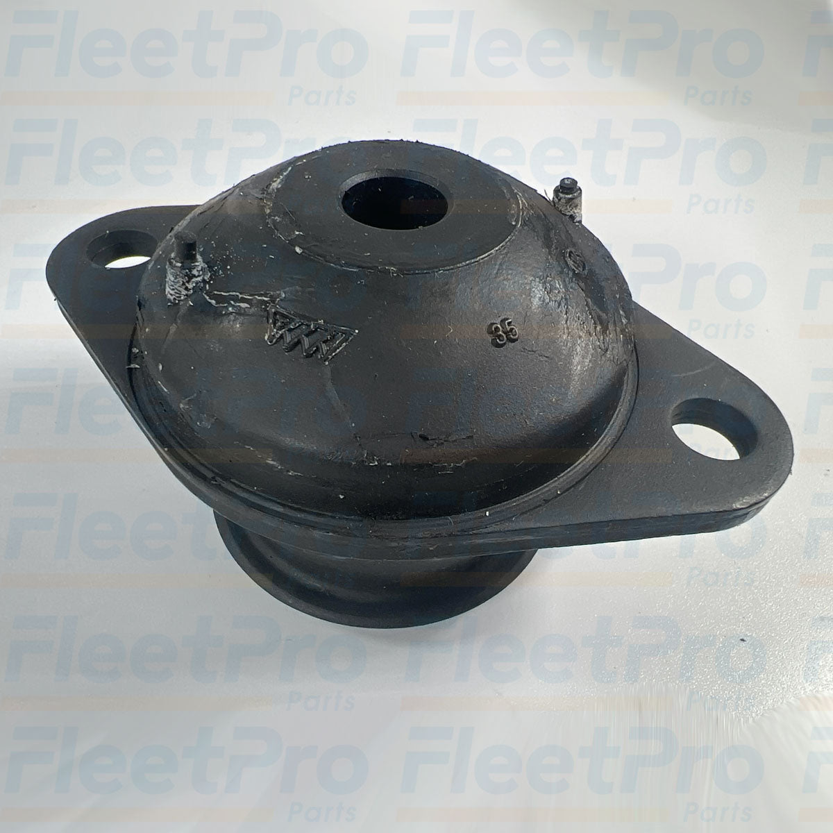 Close-up view of bonded steel inner sleeve on John Deere AP35325 isolator