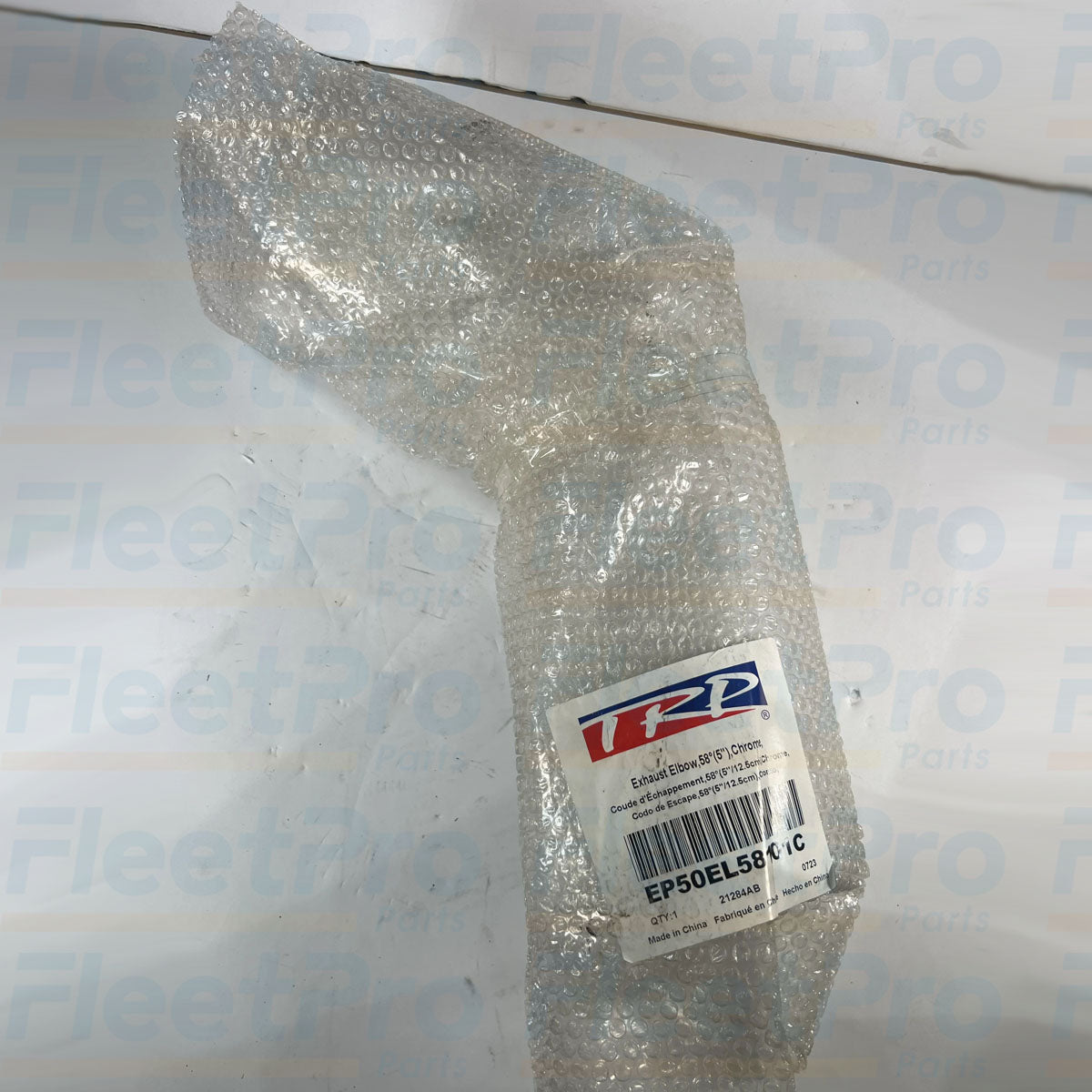 Lincoln Chrome EP50EL58101C 5 inch 58 degree exhaust elbow pipe full view