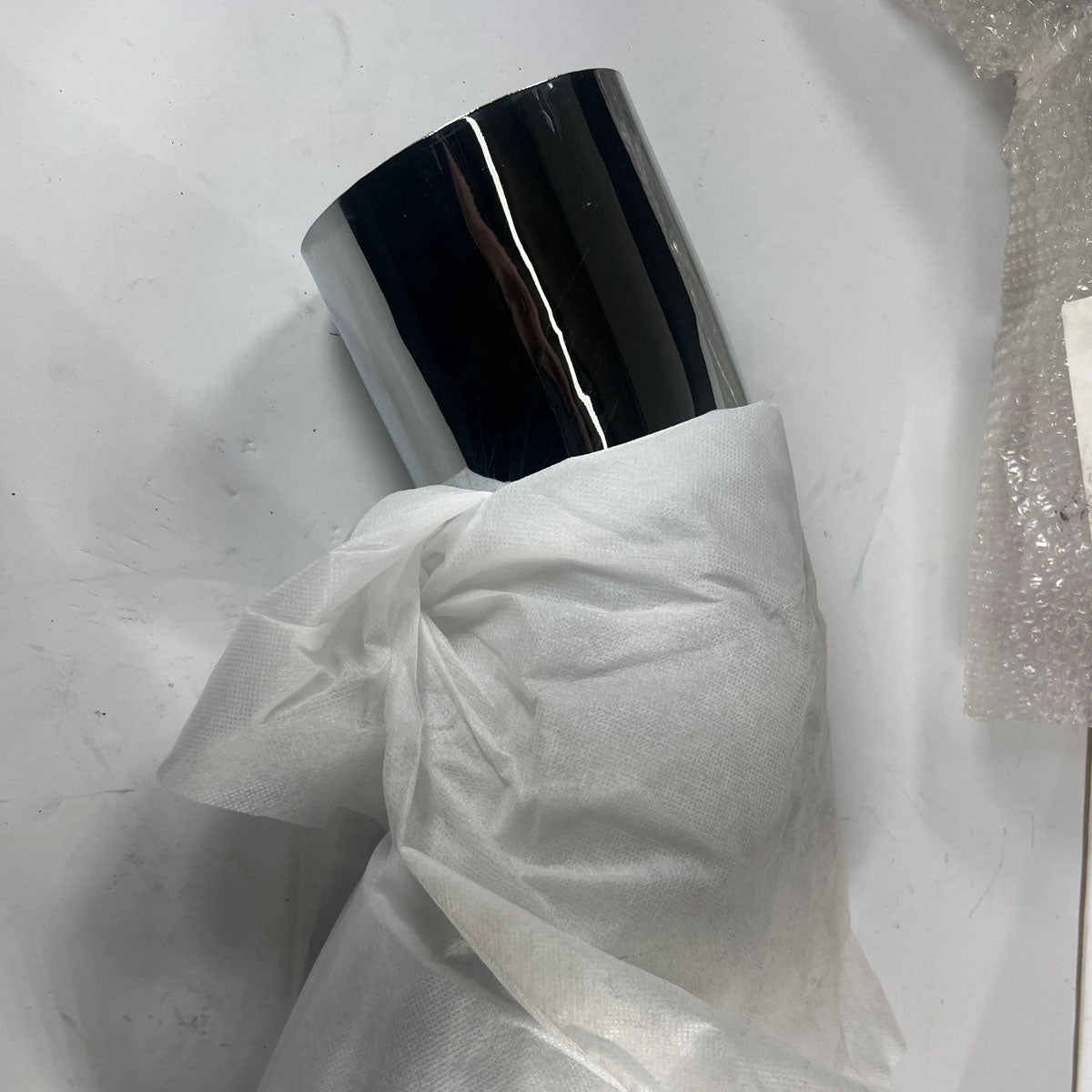 High-gloss mirror chrome finish detail on EP50EL58101C 58 degree exhaust pipe