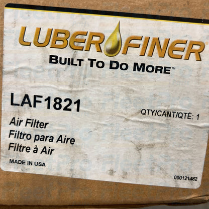 Factory retail box packaging and genuine Luber-Finer manufacturer product label for LAF1821