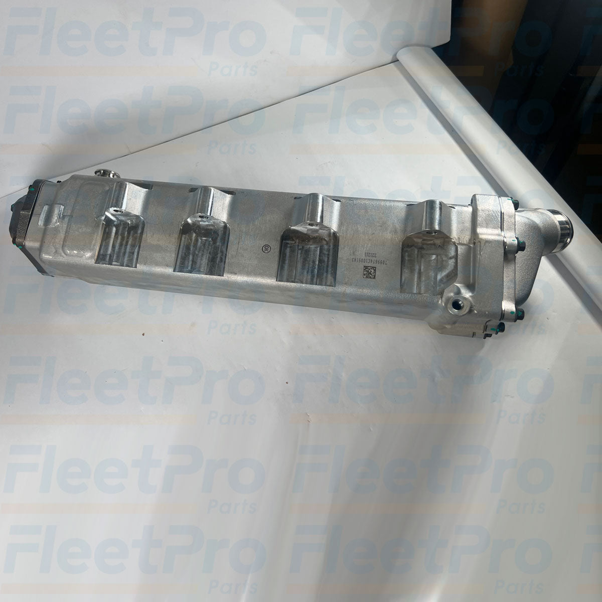 Detailed view of remanufactured MaxxForce 7 EGR cooler