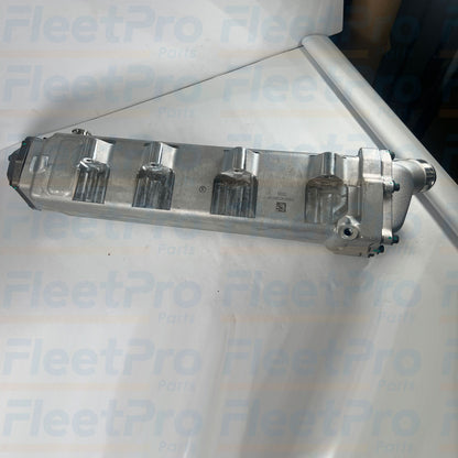 Detailed view of remanufactured MaxxForce 7 EGR cooler