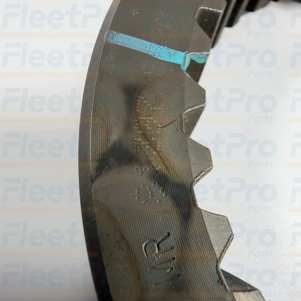 Close-up view of precision CNC-machined internal splines on Meritor 3107S1397 shift collar