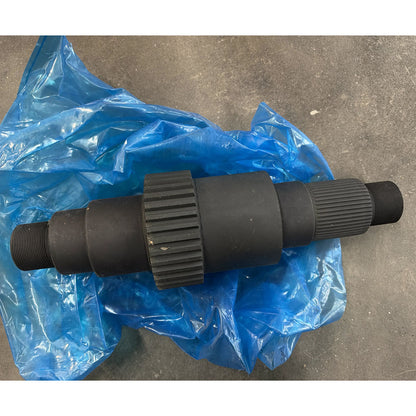 Close-up view of precision induction-hardened drive splines on Meritor 3297G1567 output shaft