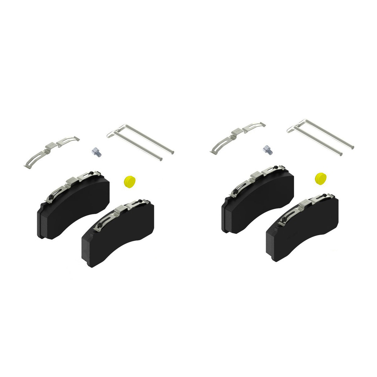 Hardware included in 640-322-9342 pad kit (shims, clips, springs)