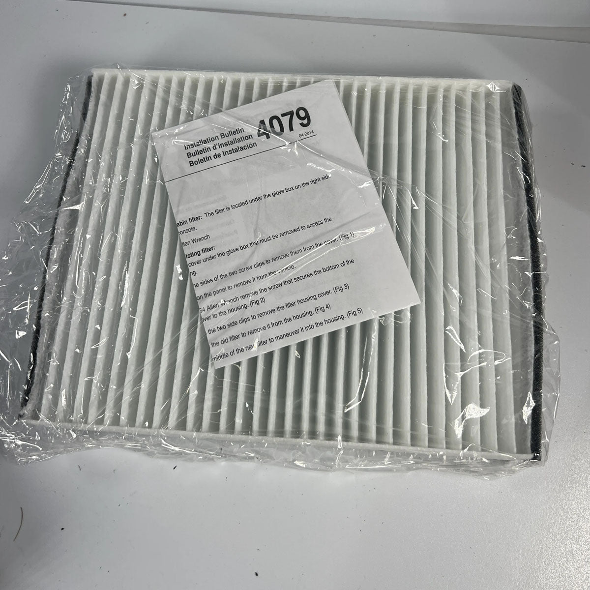 Microgard 4079 cabin air filter full front view showing pleated synthetic media