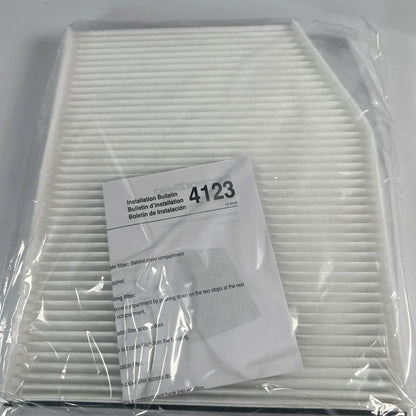 Microgard 4123 cabin air filter full front view showing pleated media