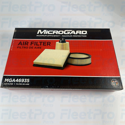 Close-up view of precision pleated media on Microgard MGA46935 panel air filter