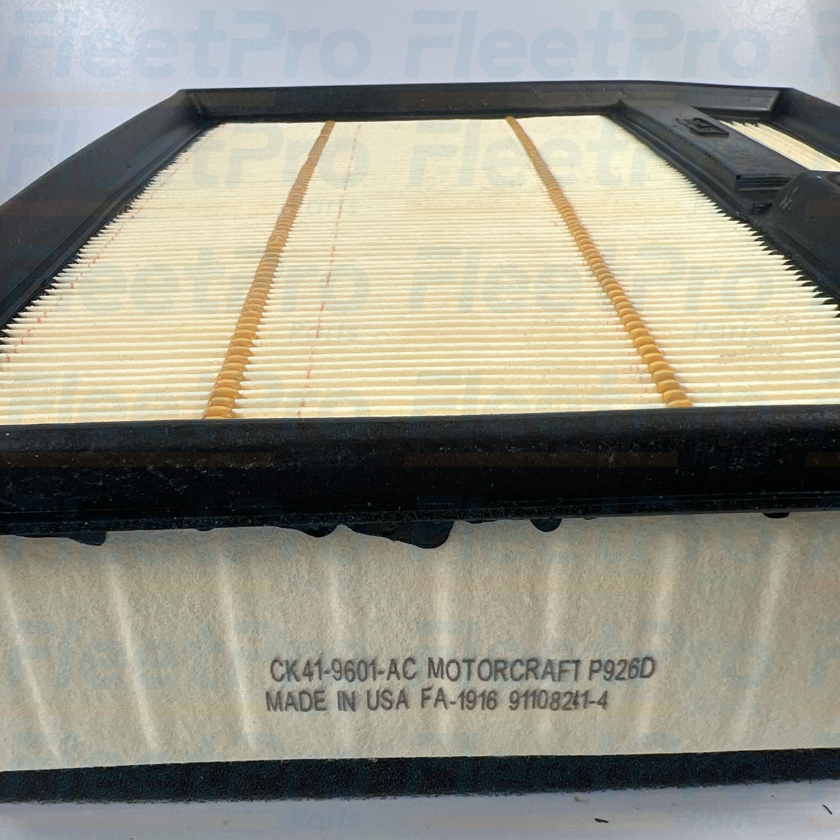 Side profile angle showing durable perimeter seal on Motorcraft FA-1916 air filter
