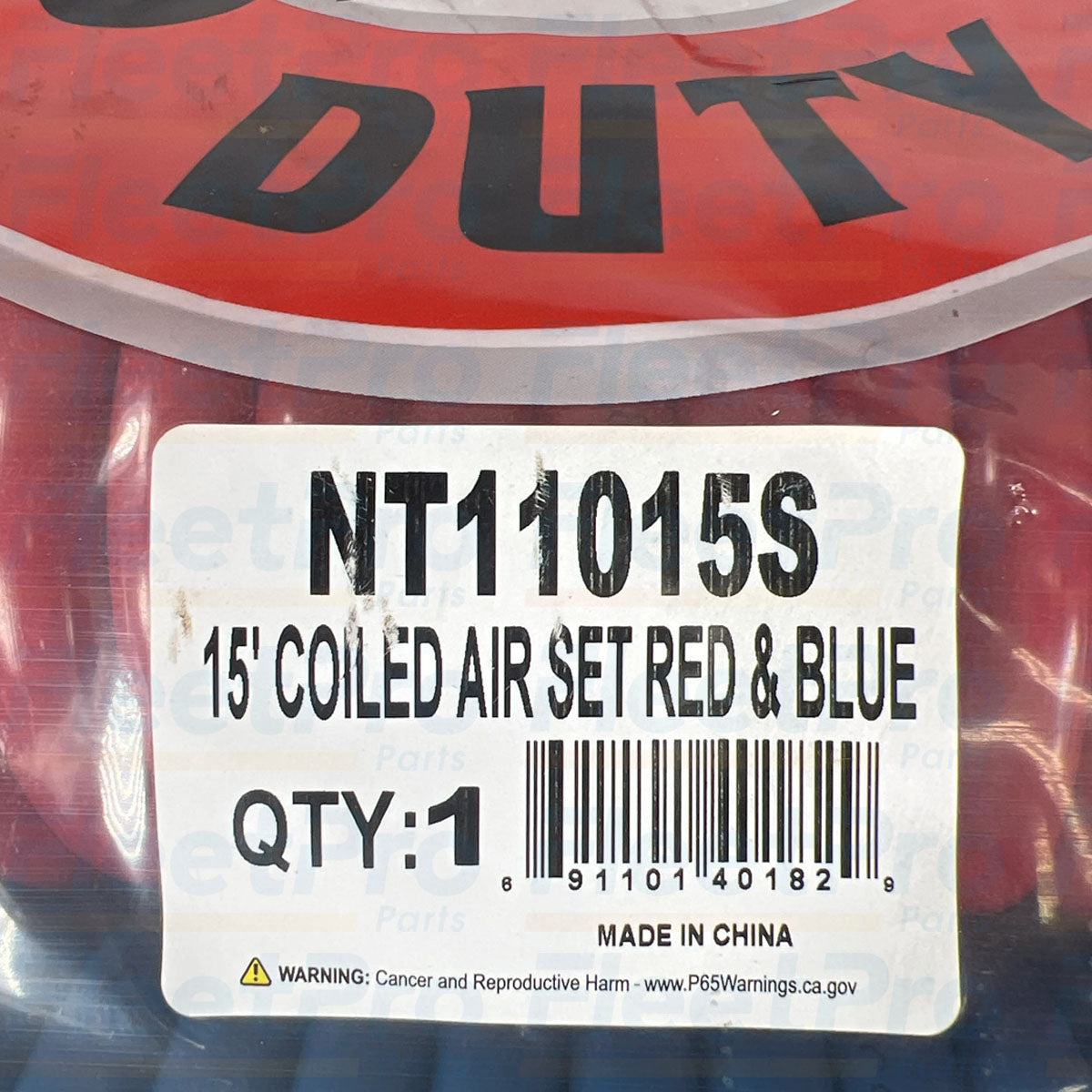 Heavy-duty 15 foot coiled air hose set
