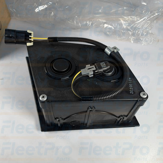 Close-up view of precision parabolic reflector and bulb socket on Volvo 888-5509 fog light