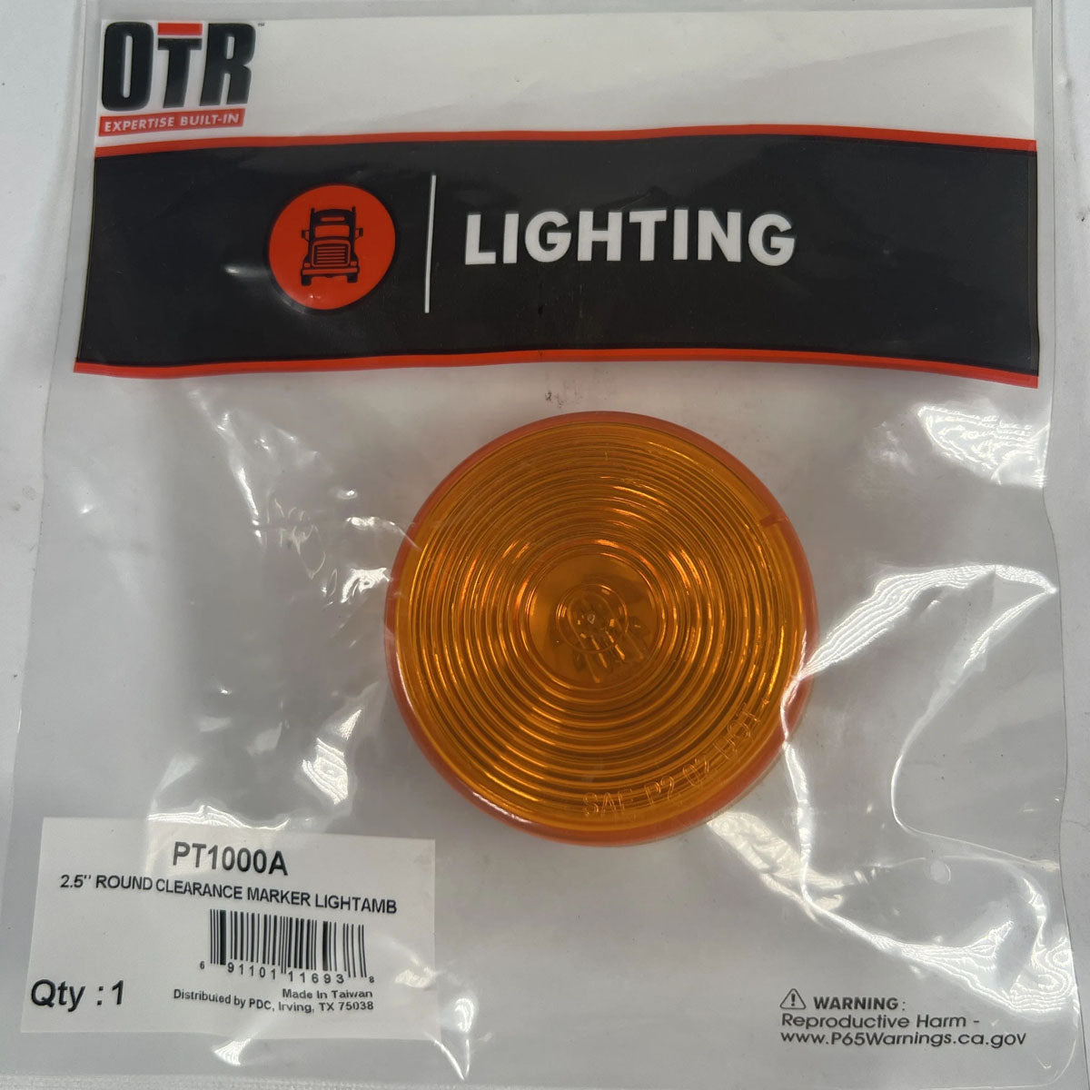 OTR PT1000A 2.5 inch amber marker clearance light