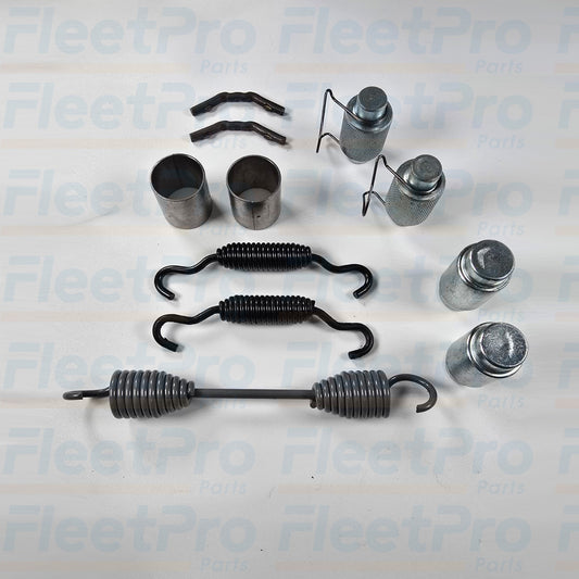 Side View Components of OTR4702 hardware kit laid out (springs, pins, clips)