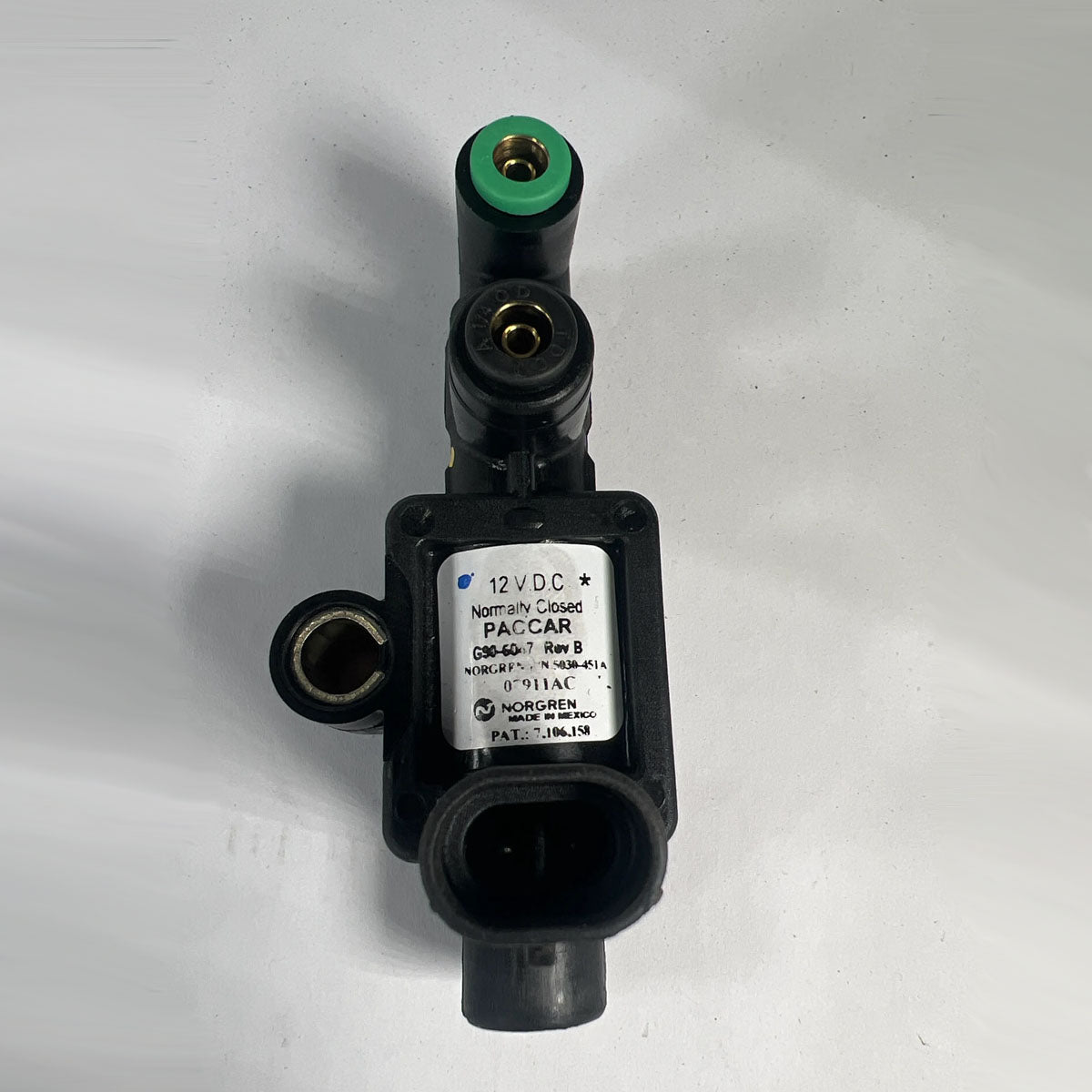 Paccar G90-6047 open box normally closed 3-way fan hub solenoid valve full view