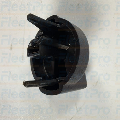 Close-up view of reinforced D-shaft mounting socket inside Peterbilt 121-0001-000 control knob