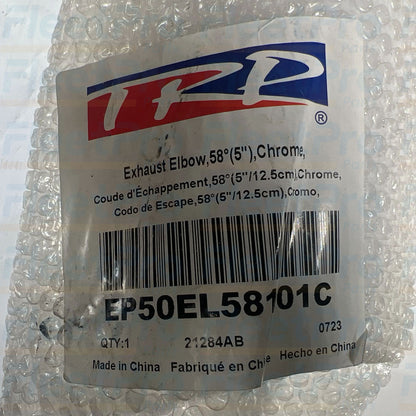 Peterbilt 5 inch chrome 58 degree exhaust elbow EP50EL58101C side profile
