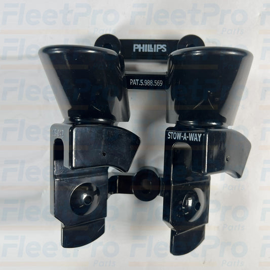 Front profile of Phillips 15-042 double hose holder and plug bracket