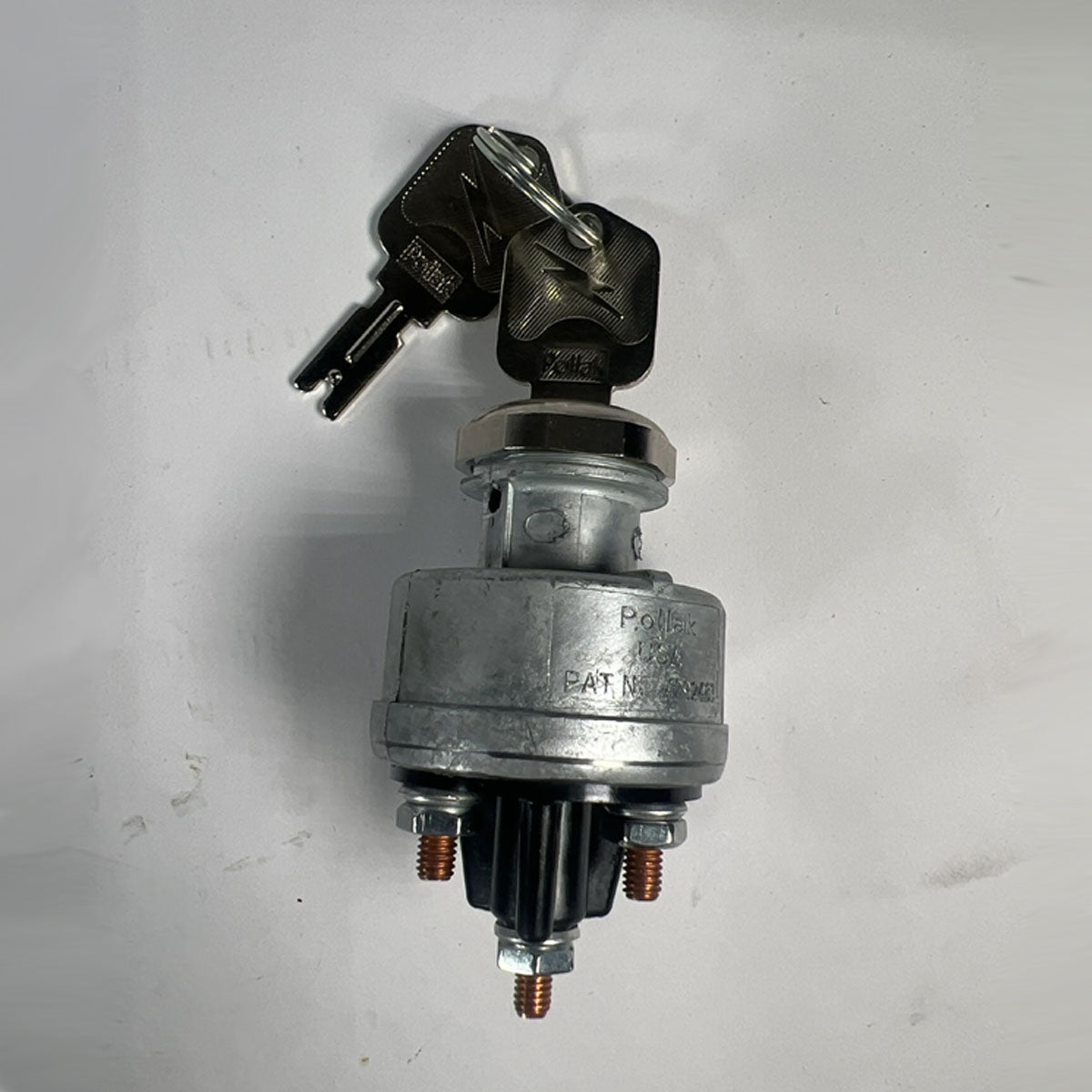Pollak 31-610P 4-position ignition switch complete assembly with keys full view