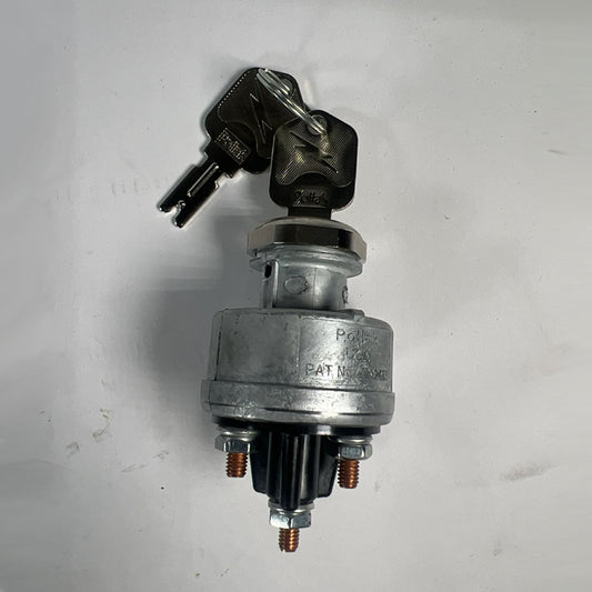 Pollak 31-610P 4-position ignition switch complete assembly with keys full view