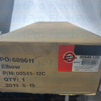 Close-up view of mirror chrome plating on Power Products 0054512C exhaust elbow