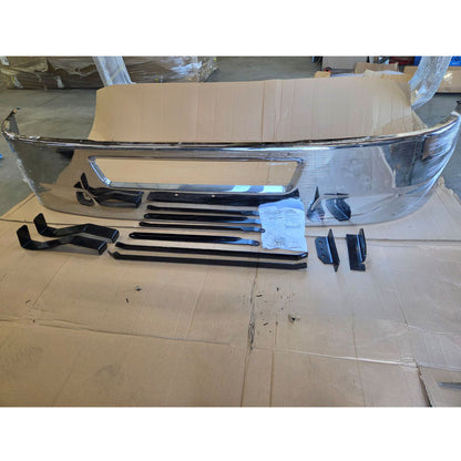 Pulido 564.59105C Kenworth T370 16 inch chrome front bumper full front profile view