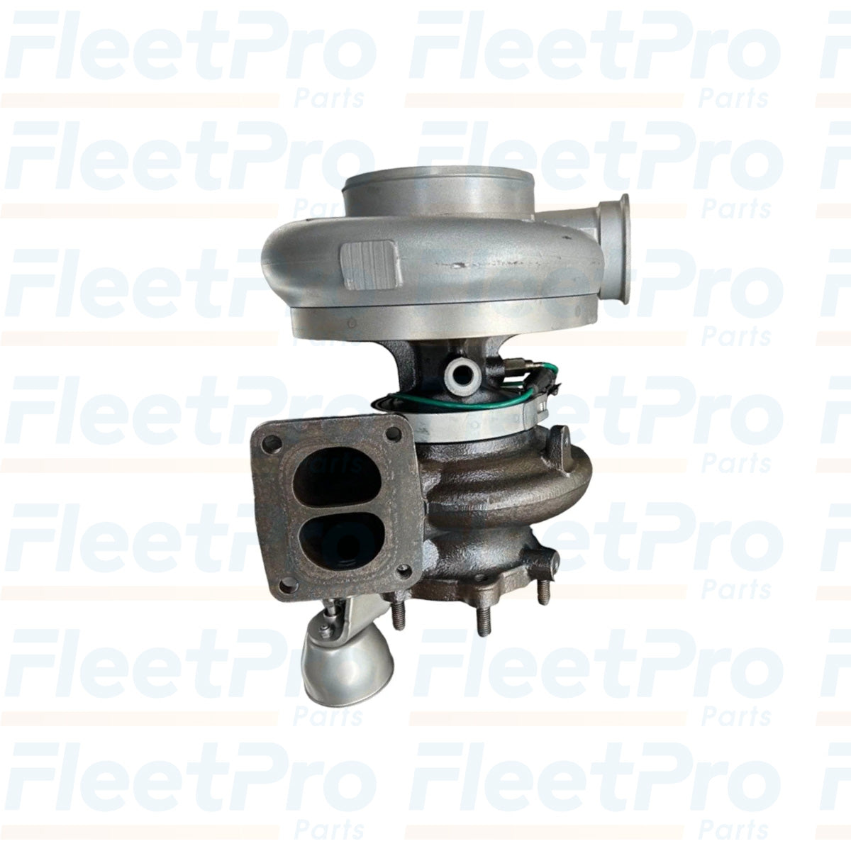 Angled turbine housing view of Detroit DD15 14.8L turbocharger RA4720901480